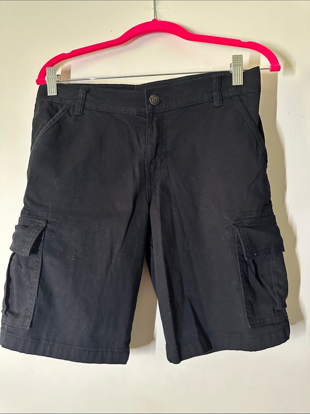 Black Cargo Shorts with Side Pockets